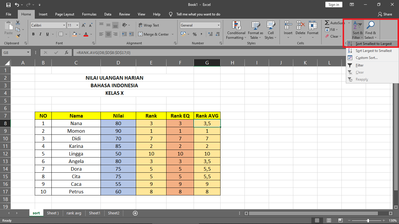 Penggunaan Rumus Rangking-4